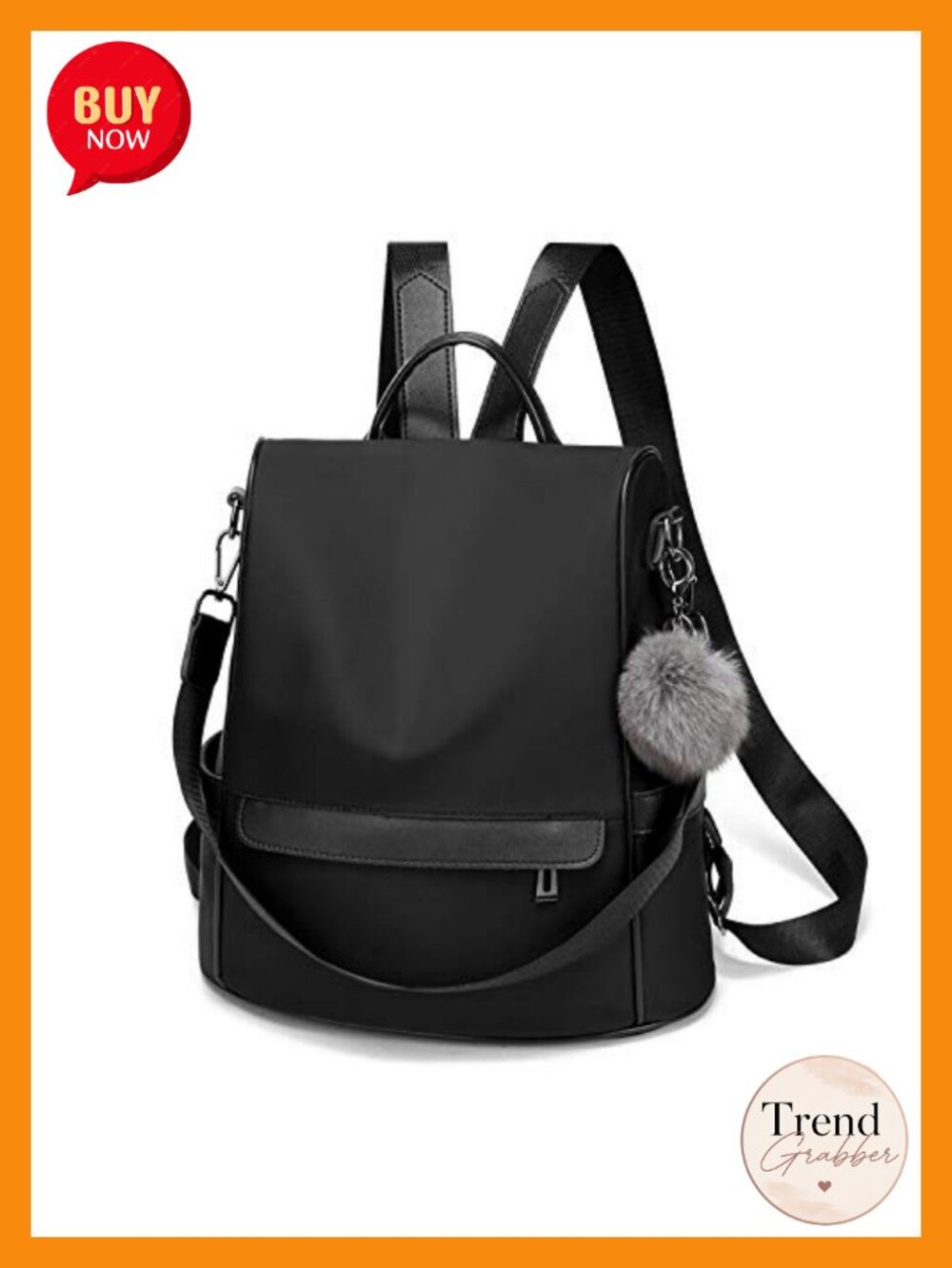 Nylon Anti-Theft Fashion Backpack Purse for Women Travel Shoulder Bag